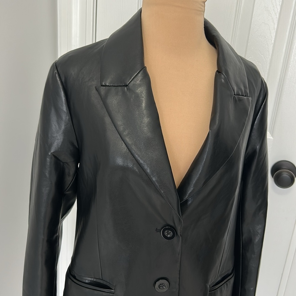 We The Free Black Vegan Leather Blazer - Picture 4 of 9